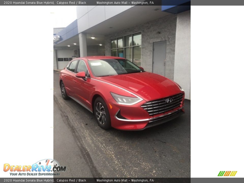 2020 Hyundai Sonata Blue Hybrid Calypso Red / Black Photo #1