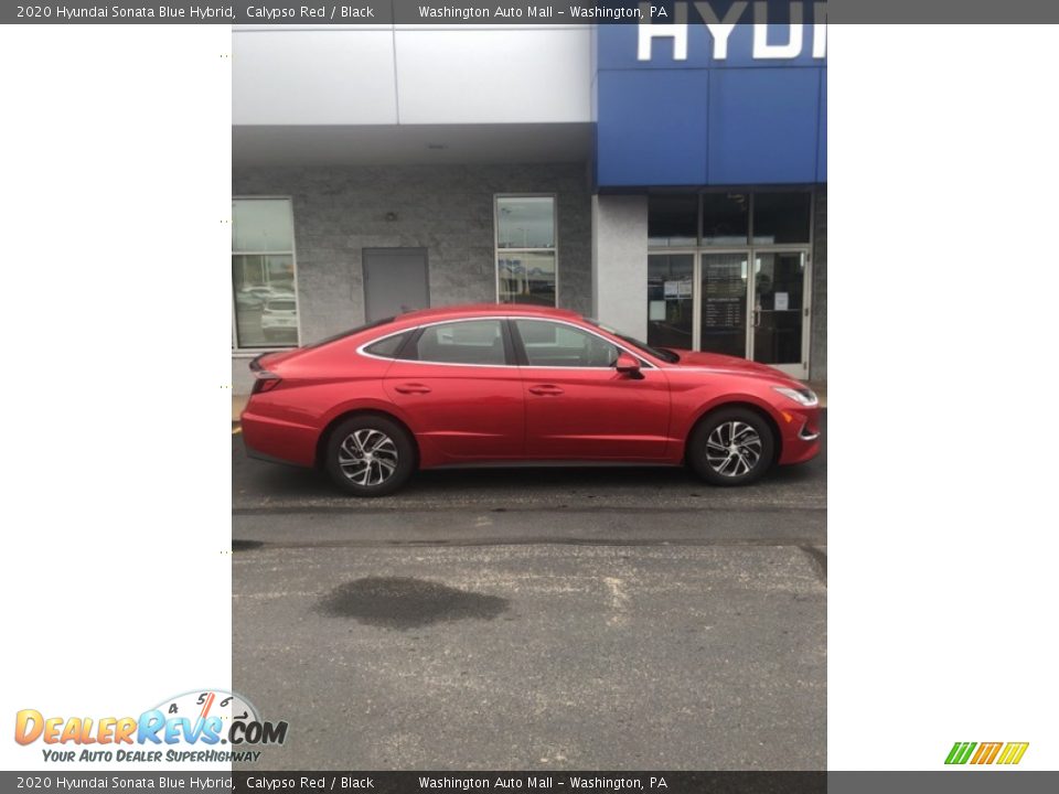 2020 Hyundai Sonata Blue Hybrid Calypso Red / Black Photo #2