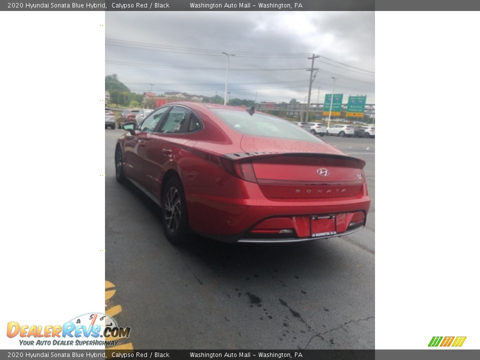 2020 Hyundai Sonata Blue Hybrid Calypso Red / Black Photo #4