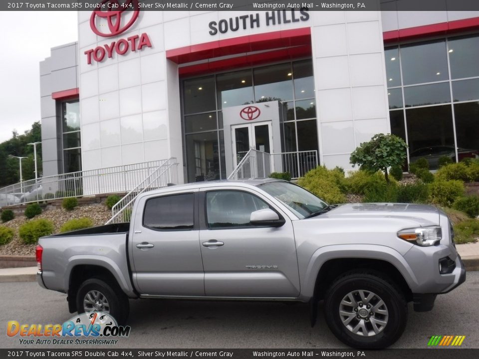 2017 Toyota Tacoma SR5 Double Cab 4x4 Silver Sky Metallic / Cement Gray Photo #2