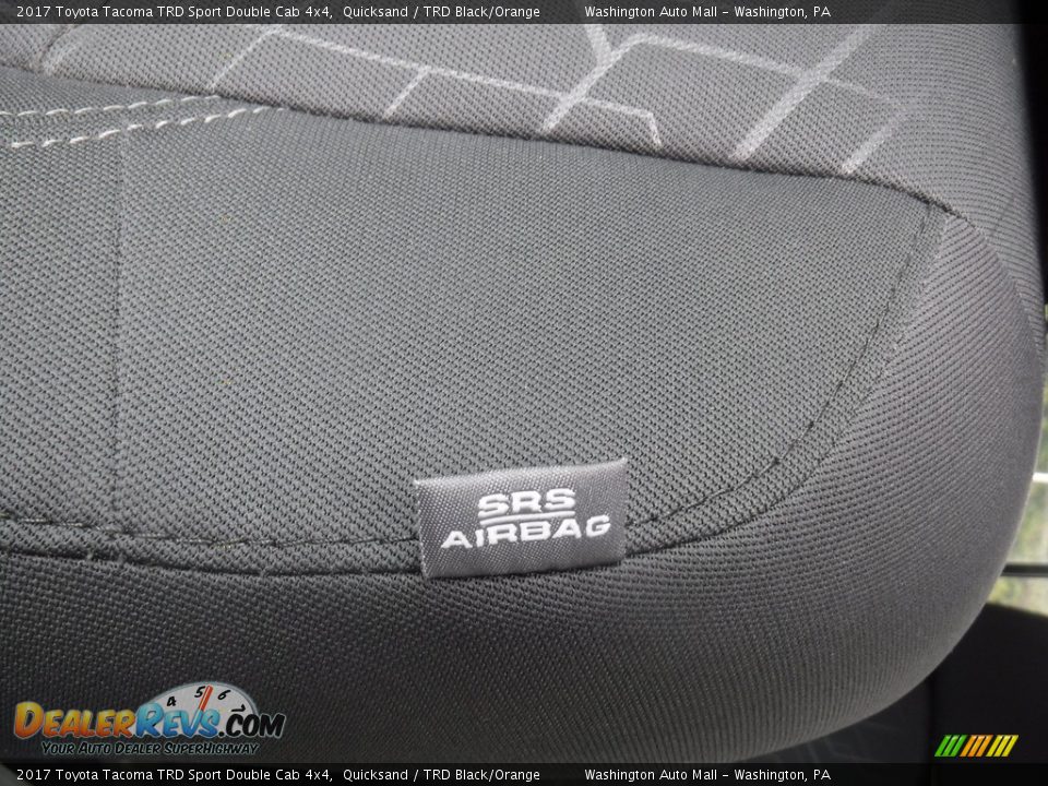 2017 Toyota Tacoma TRD Sport Double Cab 4x4 Quicksand / TRD Black/Orange Photo #22