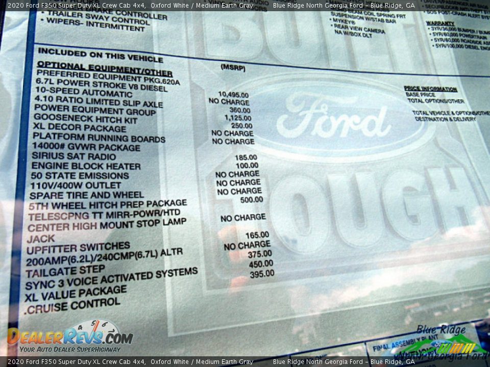 2020 Ford F350 Super Duty XL Crew Cab 4x4 Oxford White / Medium Earth Gray Photo #25