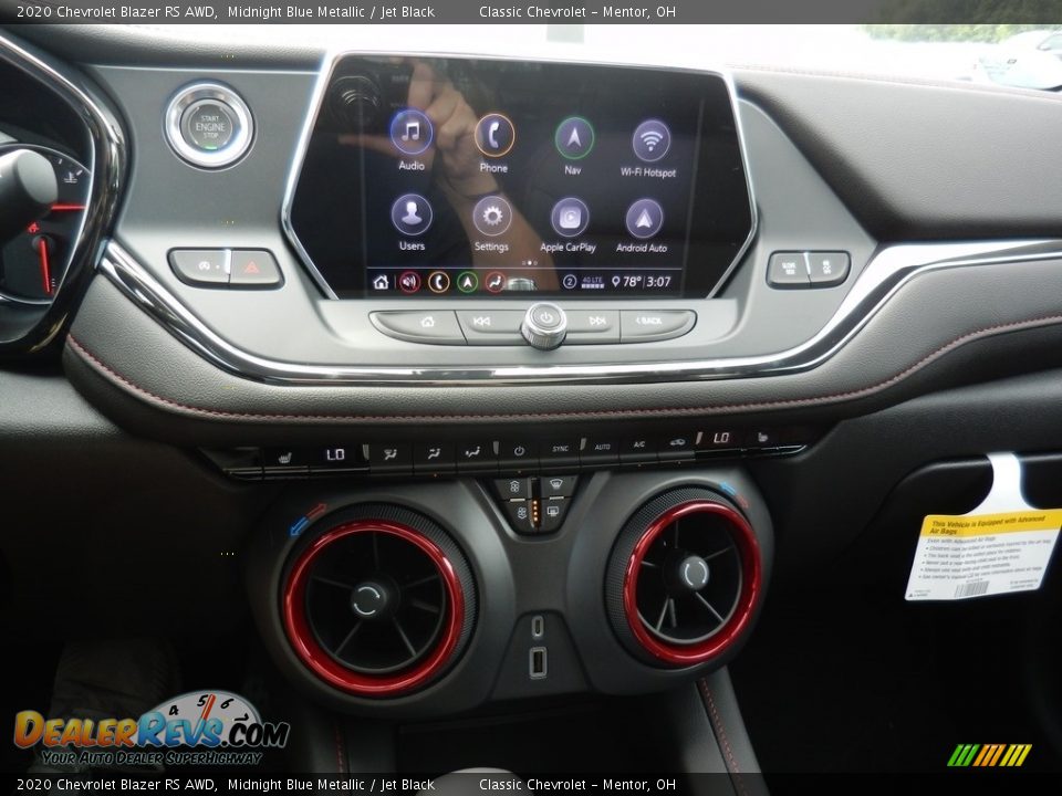2020 Chevrolet Blazer RS AWD Midnight Blue Metallic / Jet Black Photo #7