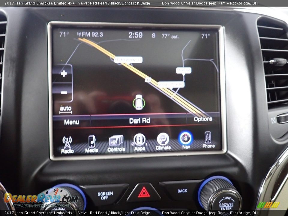 2017 Jeep Grand Cherokee Limited 4x4 Velvet Red Pearl / Black/Light Frost Beige Photo #4