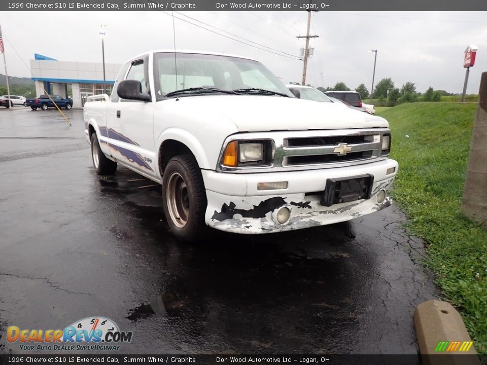 1996 Chevrolet S10 LS Extended Cab Summit White / Graphite Photo #1
