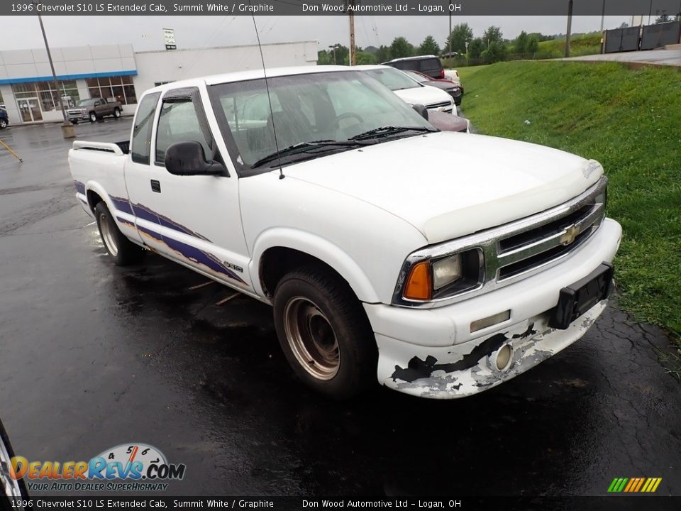 1996 Chevrolet S10 LS Extended Cab Summit White / Graphite Photo #2