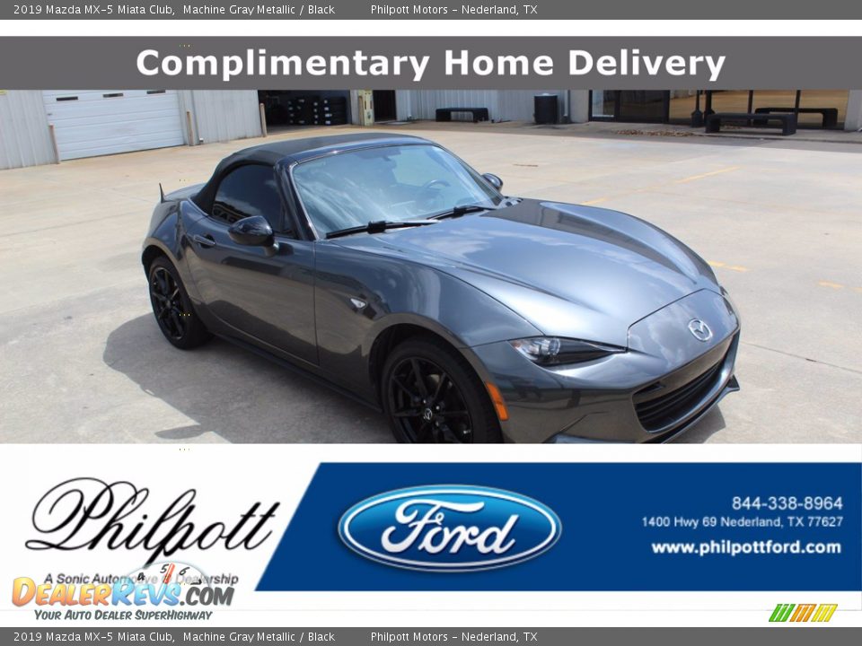2019 Mazda MX-5 Miata Club Machine Gray Metallic / Black Photo #1