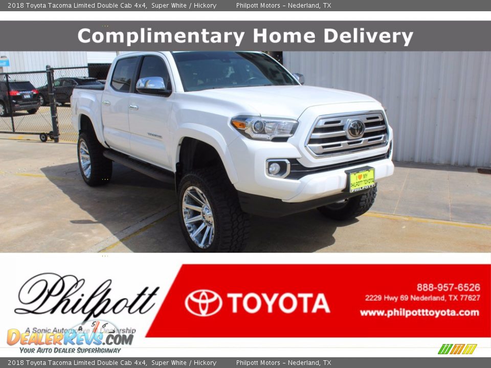 2018 Toyota Tacoma Limited Double Cab 4x4 Super White / Hickory Photo #1