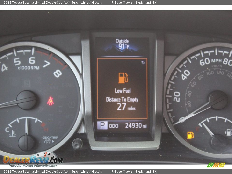 2018 Toyota Tacoma Limited Double Cab 4x4 Gauges Photo #14