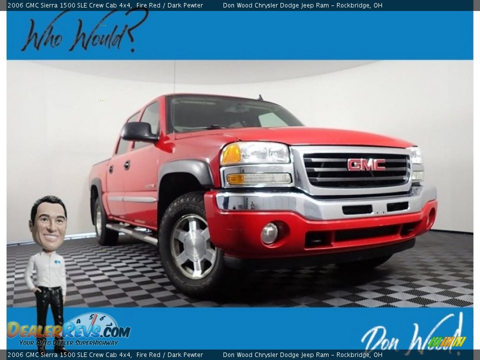 2006 GMC Sierra 1500 SLE Crew Cab 4x4 Fire Red / Dark Pewter Photo #1