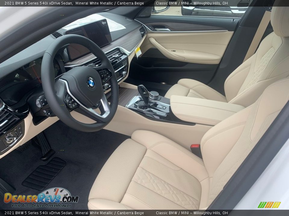 Canberra Beige Interior - 2021 BMW 5 Series 540i xDrive Sedan Photo #3