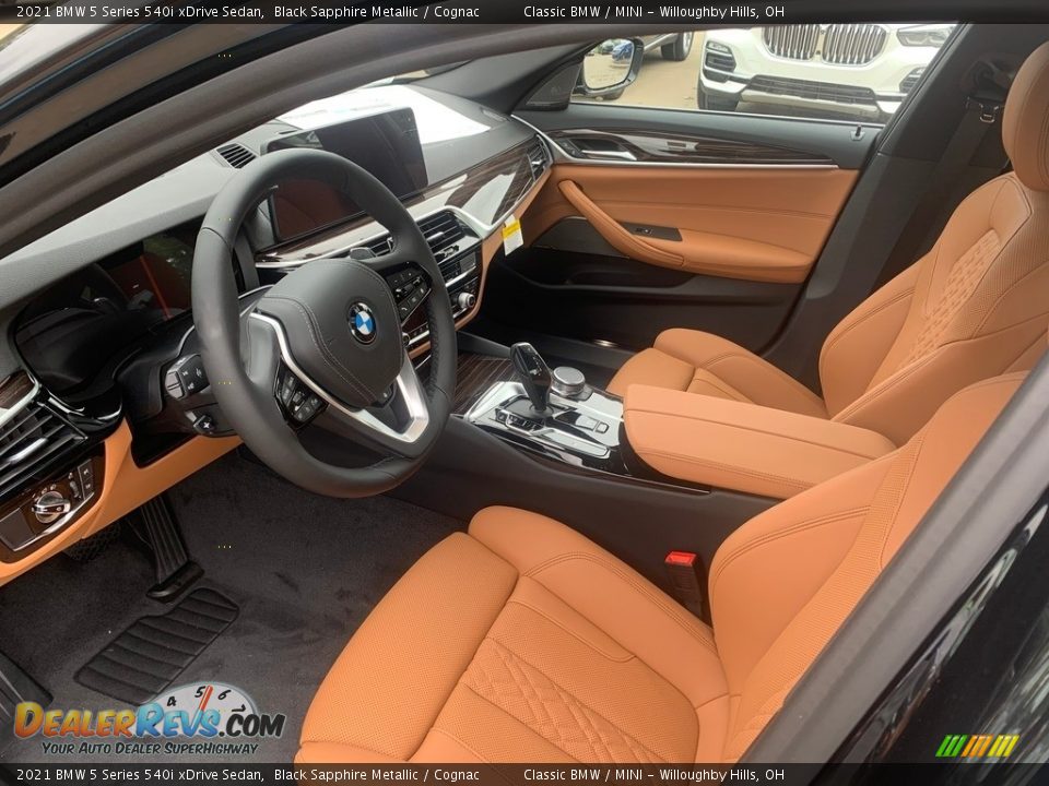 Cognac Interior - 2021 BMW 5 Series 540i xDrive Sedan Photo #3
