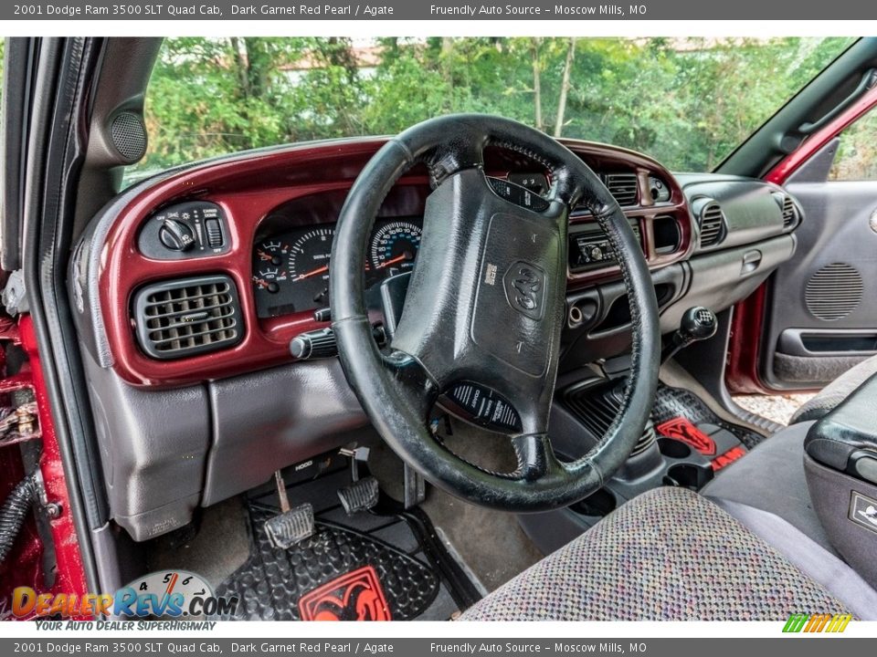 2001 Dodge Ram 3500 SLT Quad Cab Dark Garnet Red Pearl / Agate Photo #19