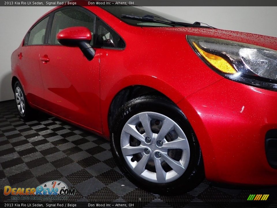 2013 Kia Rio LX Sedan Signal Red / Beige Photo #3