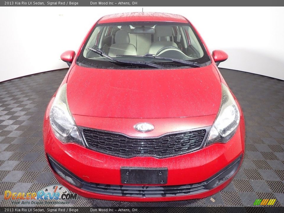 2013 Kia Rio LX Sedan Signal Red / Beige Photo #4