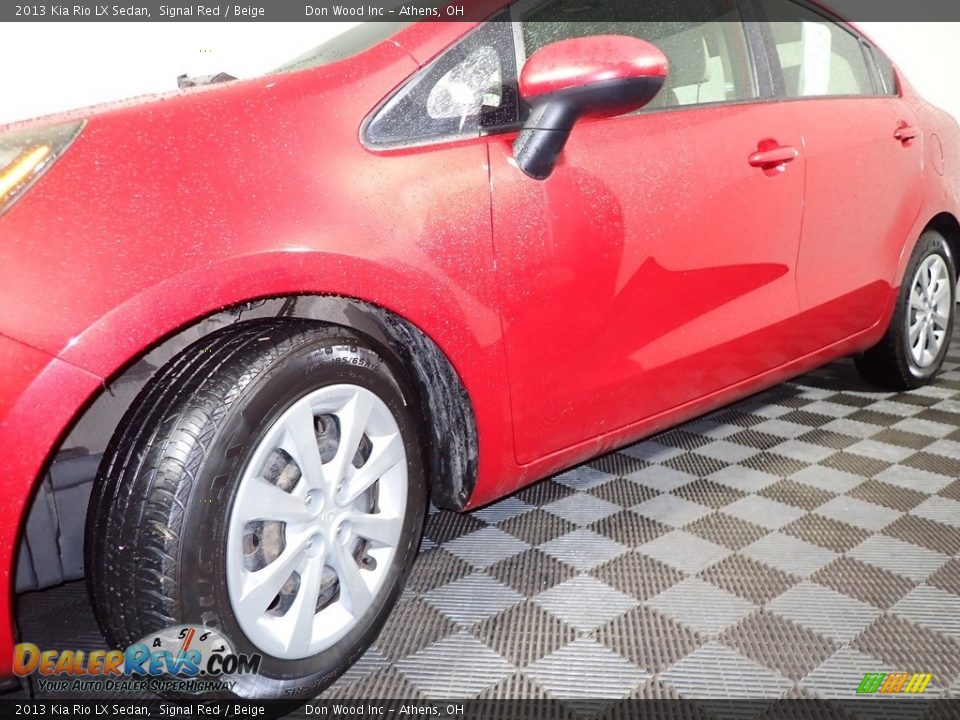 2013 Kia Rio LX Sedan Signal Red / Beige Photo #8