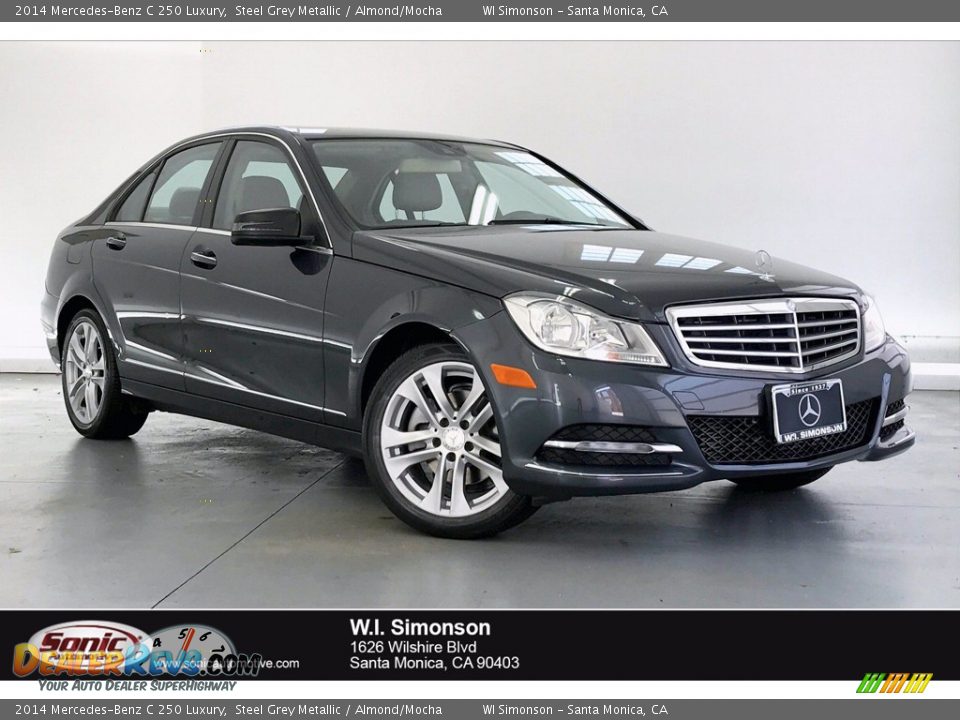 2014 Mercedes-Benz C 250 Luxury Steel Grey Metallic / Almond/Mocha Photo #1