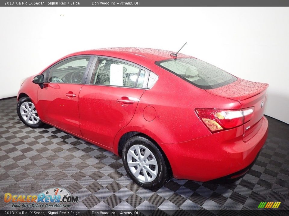 2013 Kia Rio LX Sedan Signal Red / Beige Photo #9
