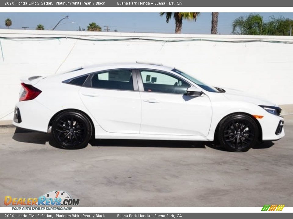 2020 Honda Civic Si Sedan Platinum White Pearl / Black Photo #8
