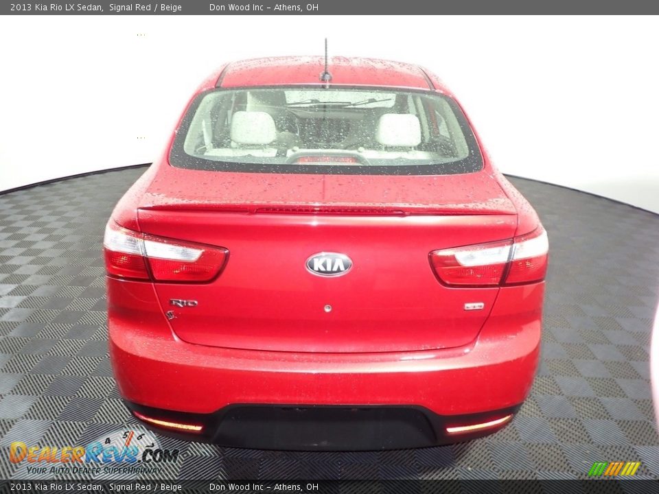 2013 Kia Rio LX Sedan Signal Red / Beige Photo #11