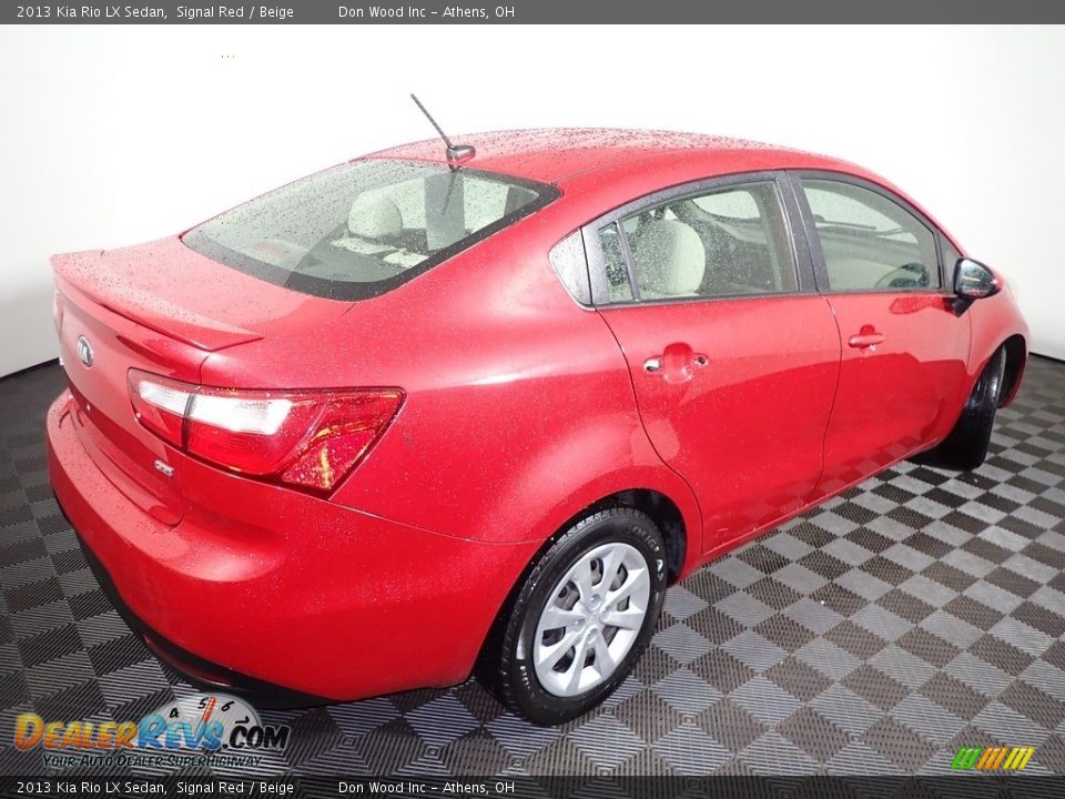 2013 Kia Rio LX Sedan Signal Red / Beige Photo #14