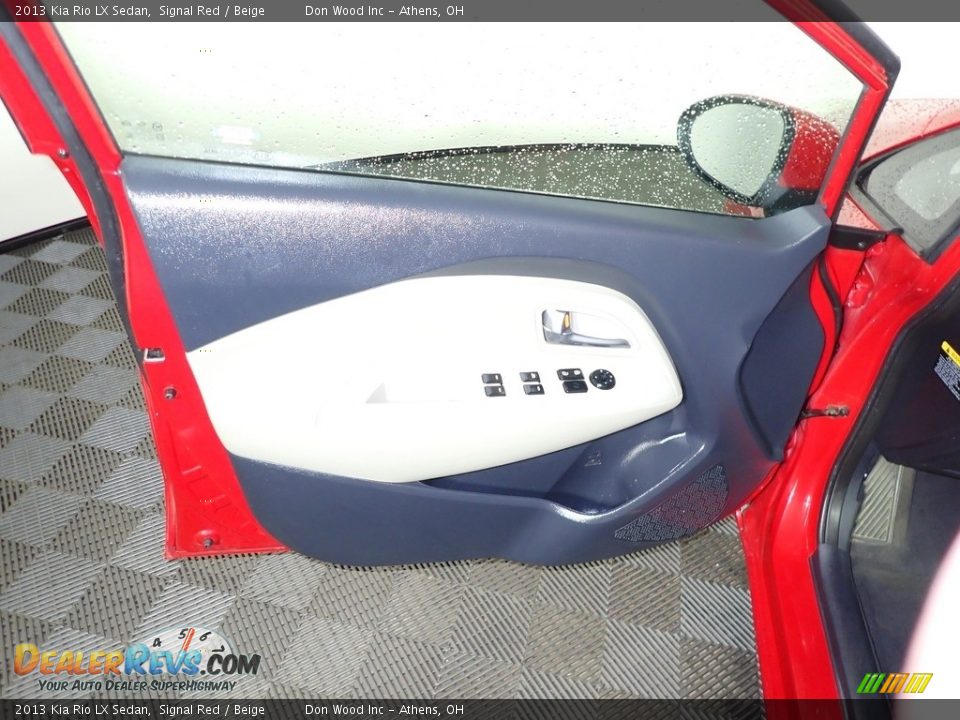 2013 Kia Rio LX Sedan Signal Red / Beige Photo #16