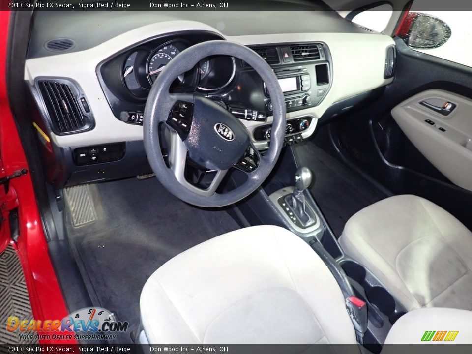 2013 Kia Rio LX Sedan Signal Red / Beige Photo #18