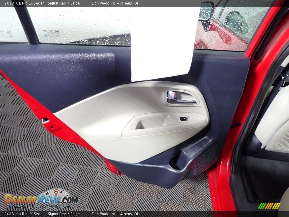 2013 Kia Rio LX Sedan Signal Red / Beige Photo #20