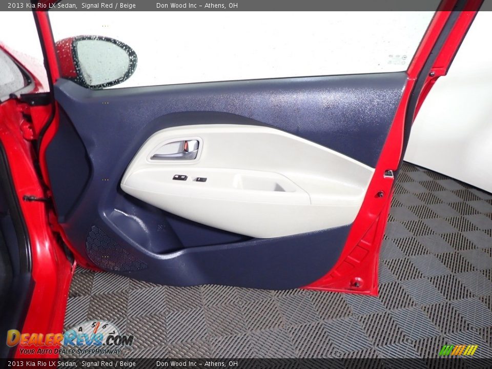 2013 Kia Rio LX Sedan Signal Red / Beige Photo #24