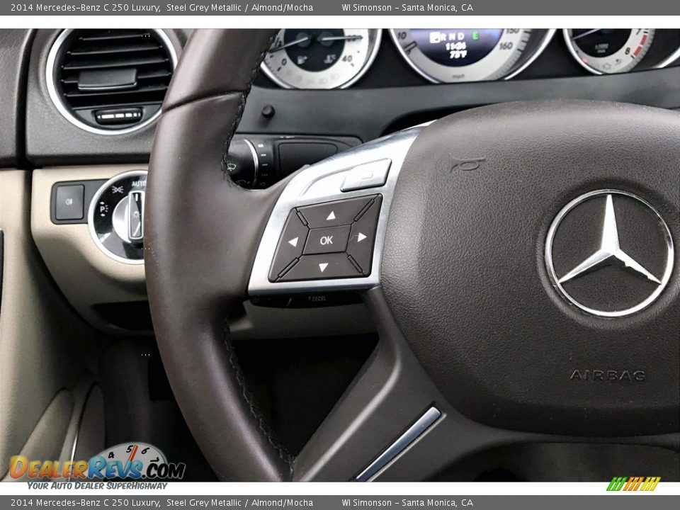 2014 Mercedes-Benz C 250 Luxury Steel Grey Metallic / Almond/Mocha Photo #18