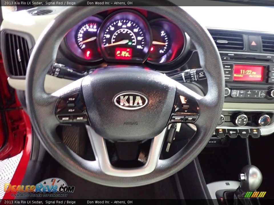 2013 Kia Rio LX Sedan Signal Red / Beige Photo #27