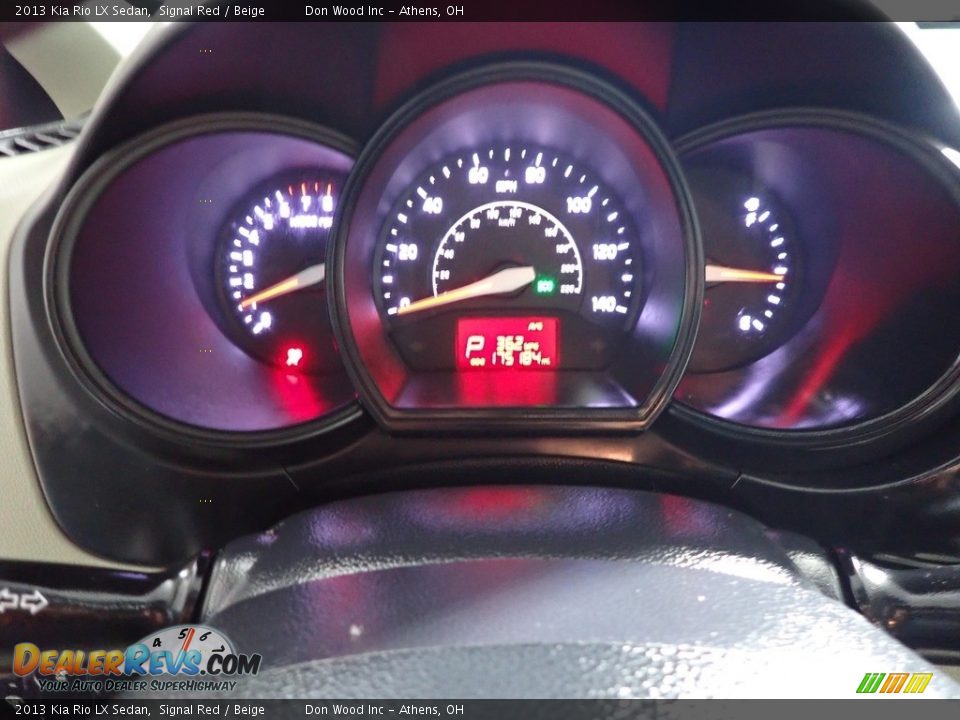 2013 Kia Rio LX Sedan Signal Red / Beige Photo #28