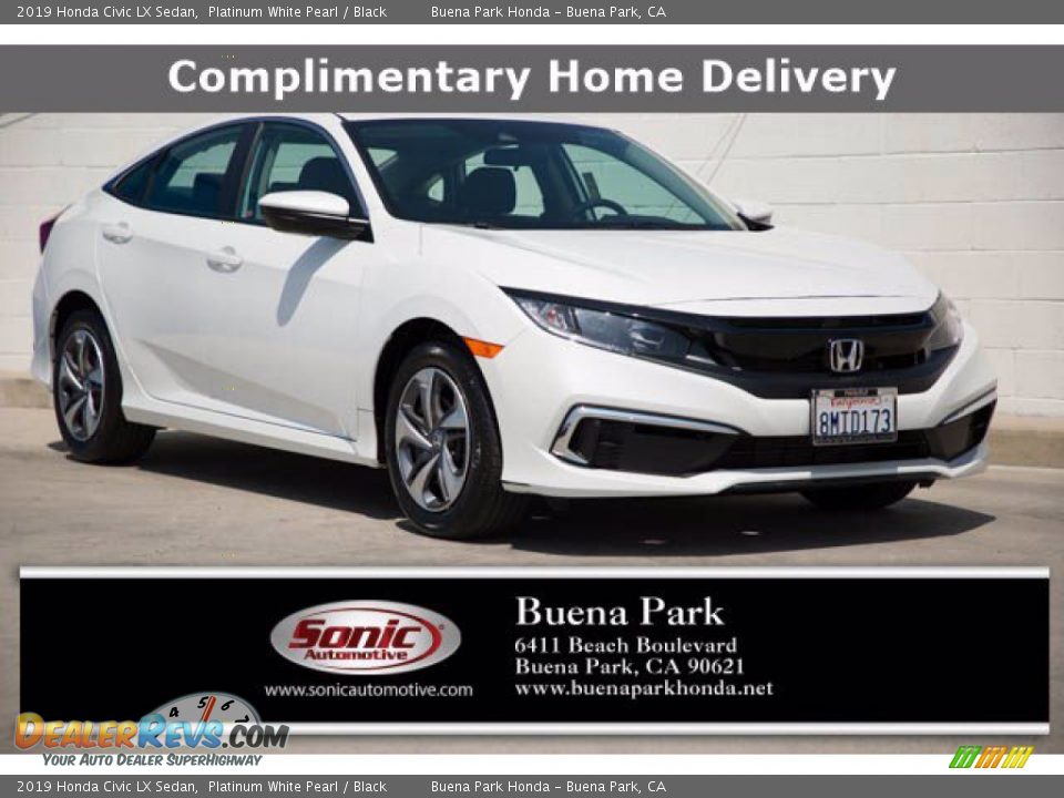 2019 Honda Civic LX Sedan Platinum White Pearl / Black Photo #1
