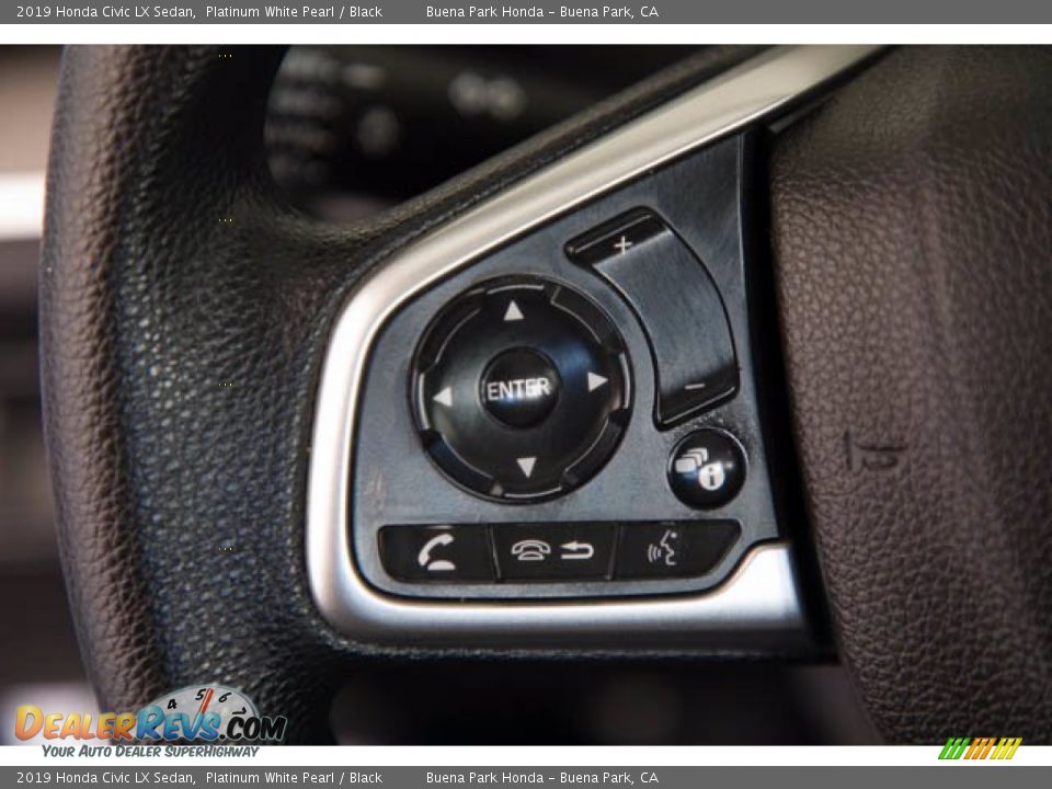 2019 Honda Civic LX Sedan Platinum White Pearl / Black Photo #16