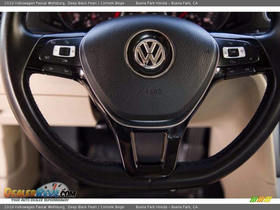 2019 Volkswagen Passat Wolfsburg Deep Black Pearl / Cornsilk Beige Photo #15