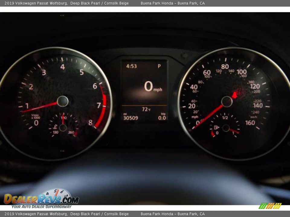 2019 Volkswagen Passat Wolfsburg Deep Black Pearl / Cornsilk Beige Photo #28