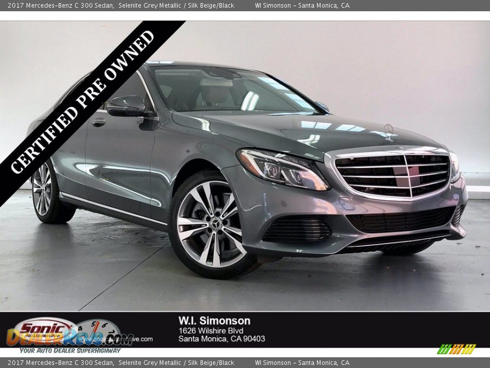 2017 Mercedes-Benz C 300 Sedan Selenite Grey Metallic / Silk Beige/Black Photo #1