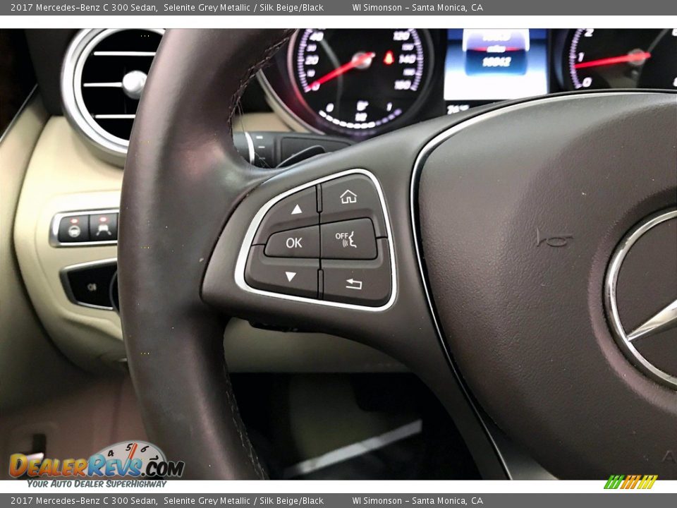 2017 Mercedes-Benz C 300 Sedan Selenite Grey Metallic / Silk Beige/Black Photo #18