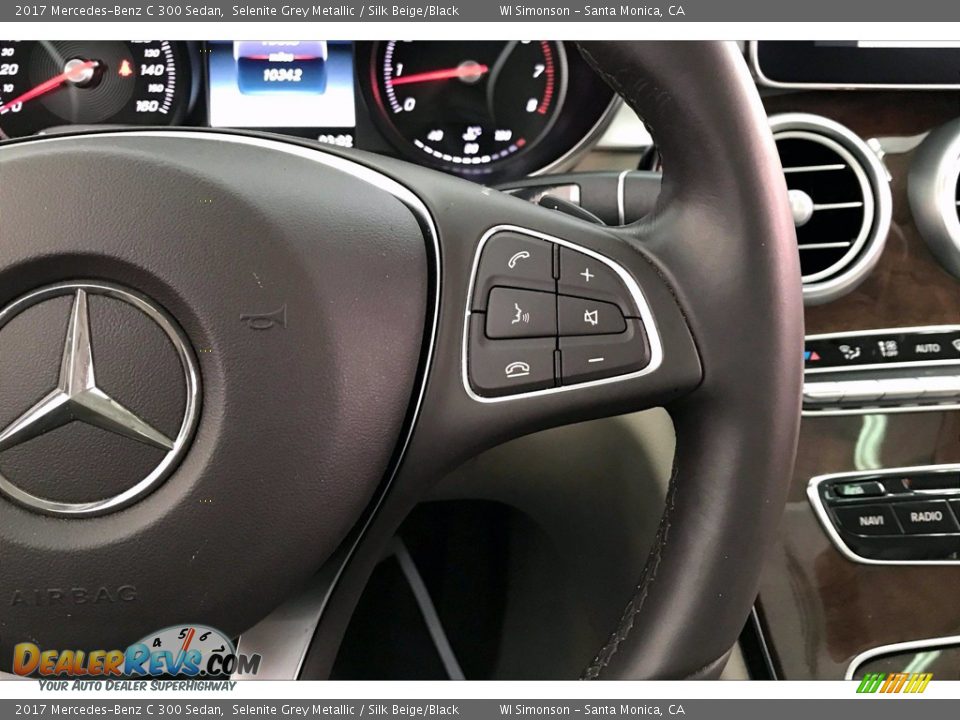2017 Mercedes-Benz C 300 Sedan Selenite Grey Metallic / Silk Beige/Black Photo #19