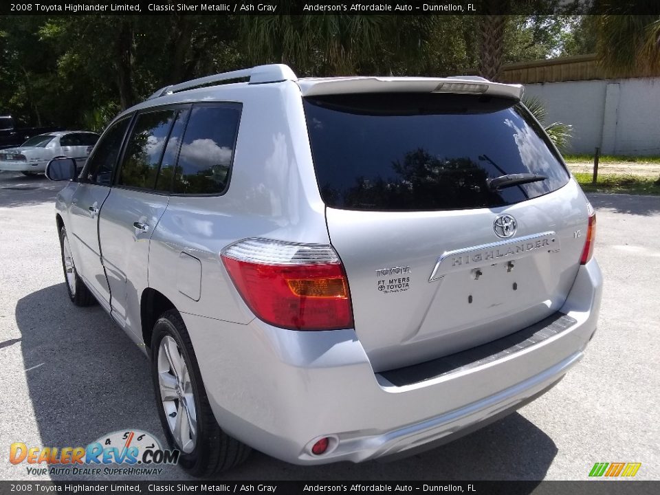 2008 Toyota Highlander Limited Classic Silver Metallic / Ash Gray Photo #5