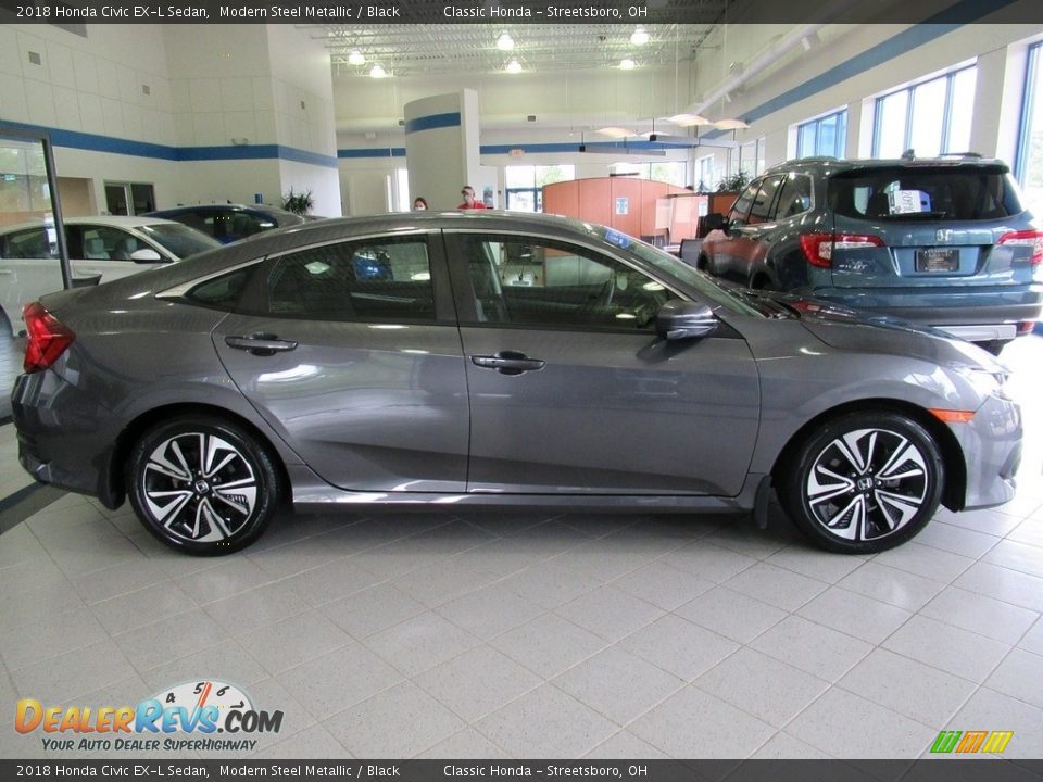 2018 Honda Civic EX-L Sedan Modern Steel Metallic / Black Photo #4