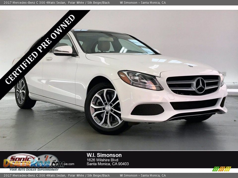 2017 Mercedes-Benz C 300 4Matic Sedan Polar White / Silk Beige/Black Photo #1