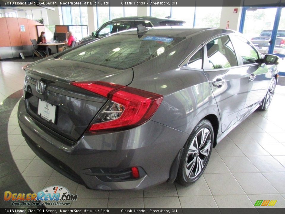 2018 Honda Civic EX-L Sedan Modern Steel Metallic / Black Photo #7