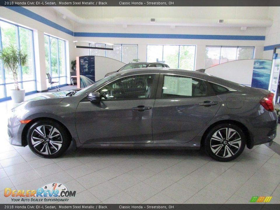 2018 Honda Civic EX-L Sedan Modern Steel Metallic / Black Photo #10