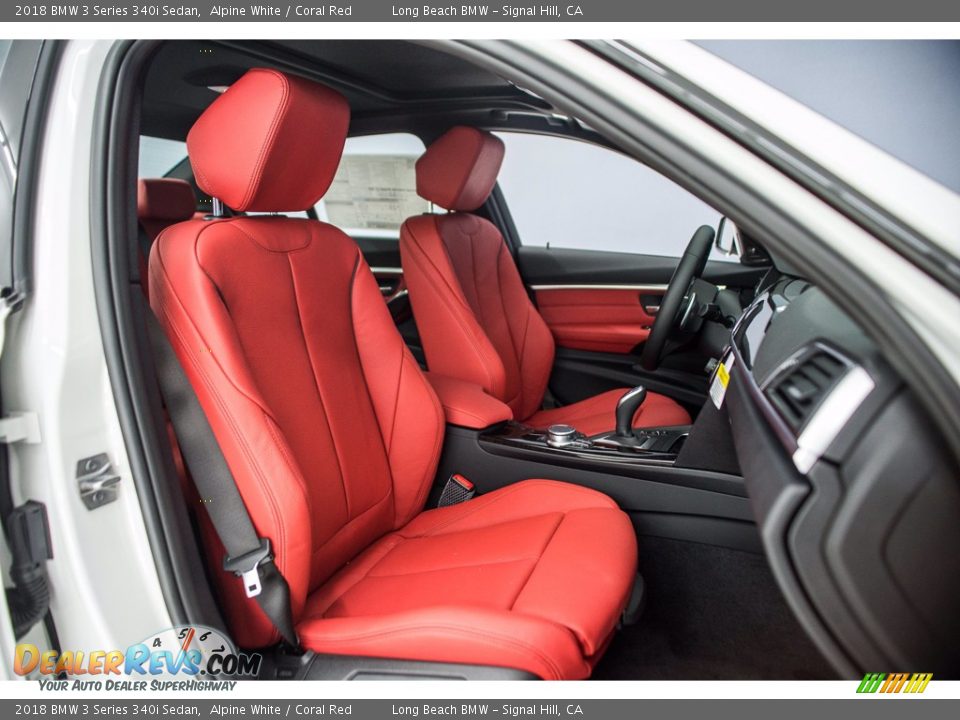 2018 BMW 3 Series 340i Sedan Alpine White / Coral Red Photo #2