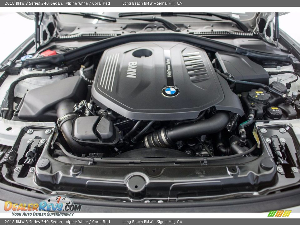 2018 BMW 3 Series 340i Sedan Alpine White / Coral Red Photo #8