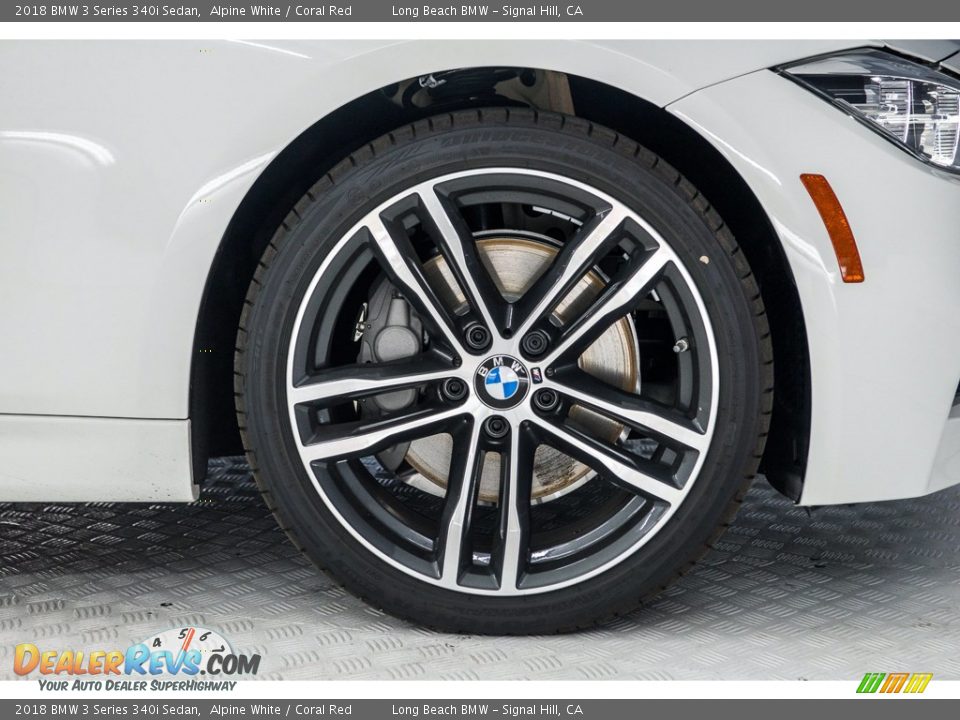 2018 BMW 3 Series 340i Sedan Alpine White / Coral Red Photo #9