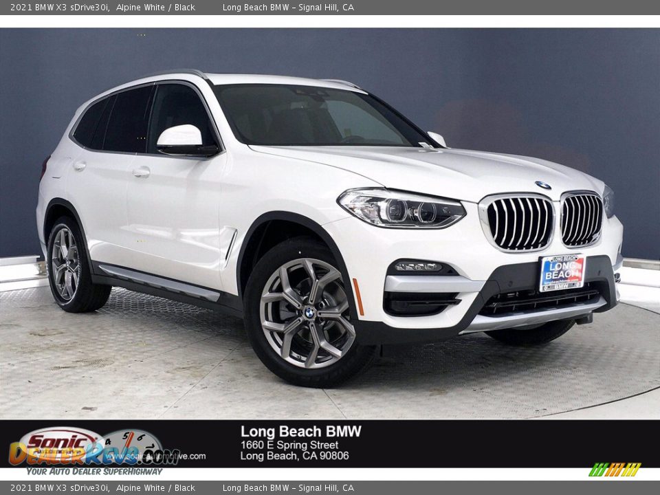 2021 BMW X3 sDrive30i Alpine White / Black Photo #1