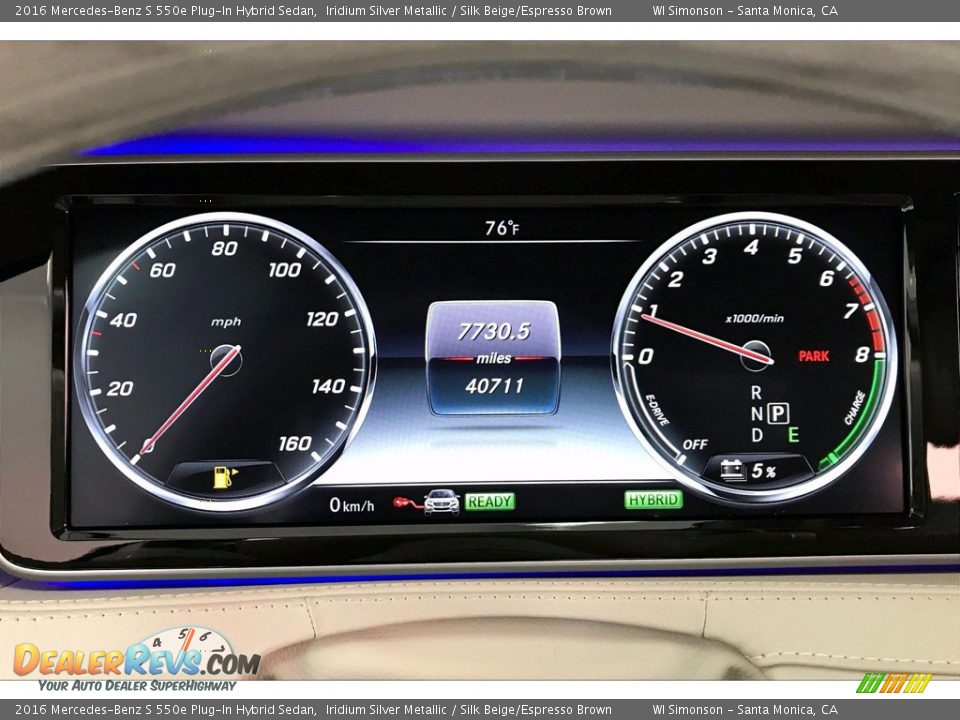 2016 Mercedes-Benz S 550e Plug-In Hybrid Sedan Gauges Photo #20