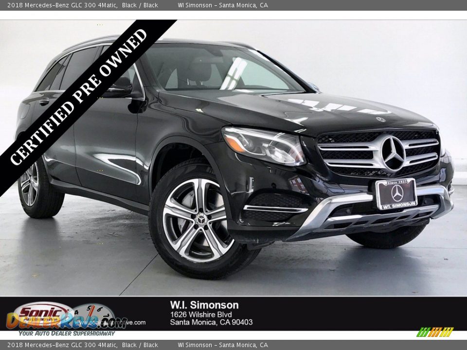 2018 Mercedes-Benz GLC 300 4Matic Black / Black Photo #1